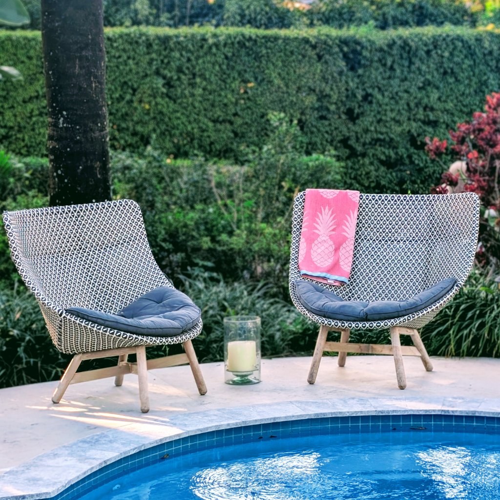 Dedon Mbrace Wing Chair poolside
